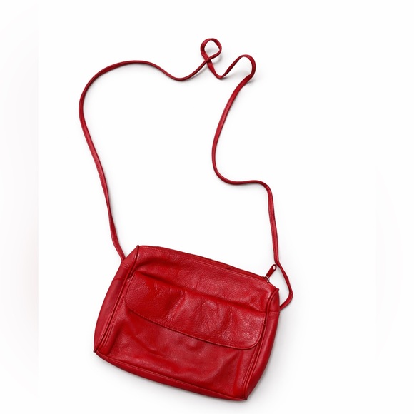 Handbags - Red Leather Crossbody Bag